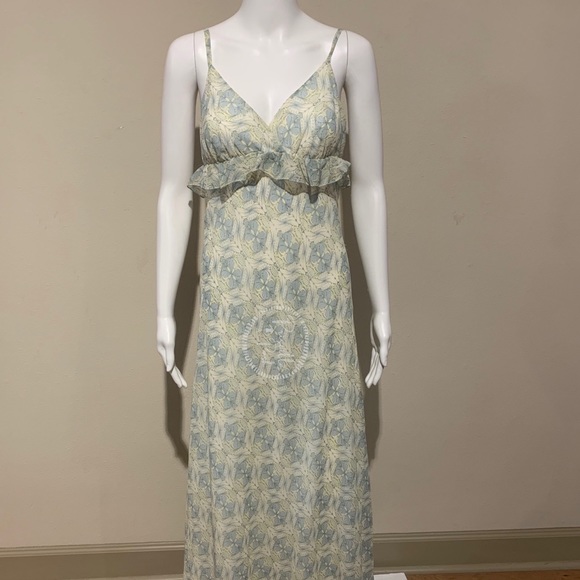 NWT Max Studio Printed Textured Ruffle Maxi Dress - Picture 3 of 15